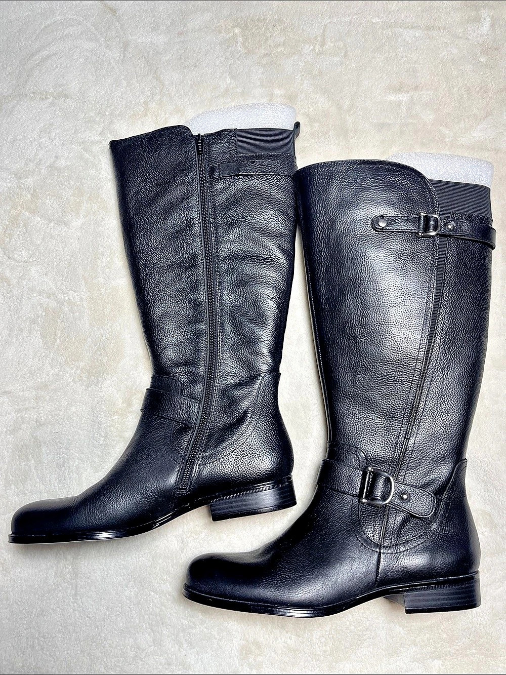 Naturalizer Wide Calf Black Leather Boots US 9 Like New